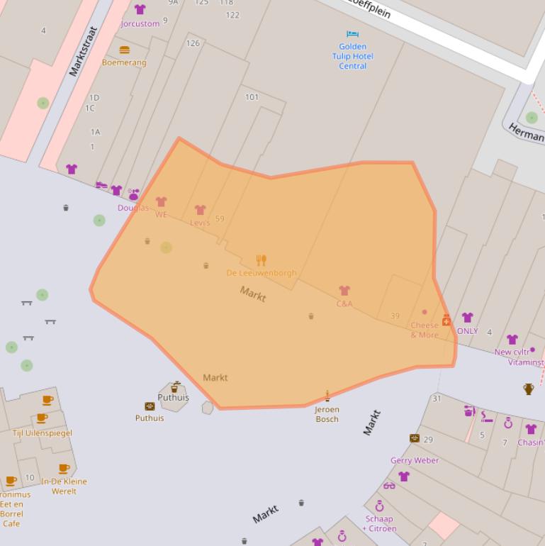 Kaart van postcodegebied 5211JW.