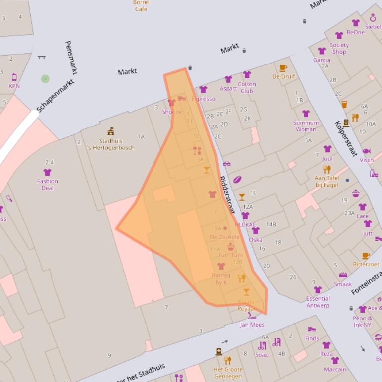 Kaart van postcodegebied 5211JZ.