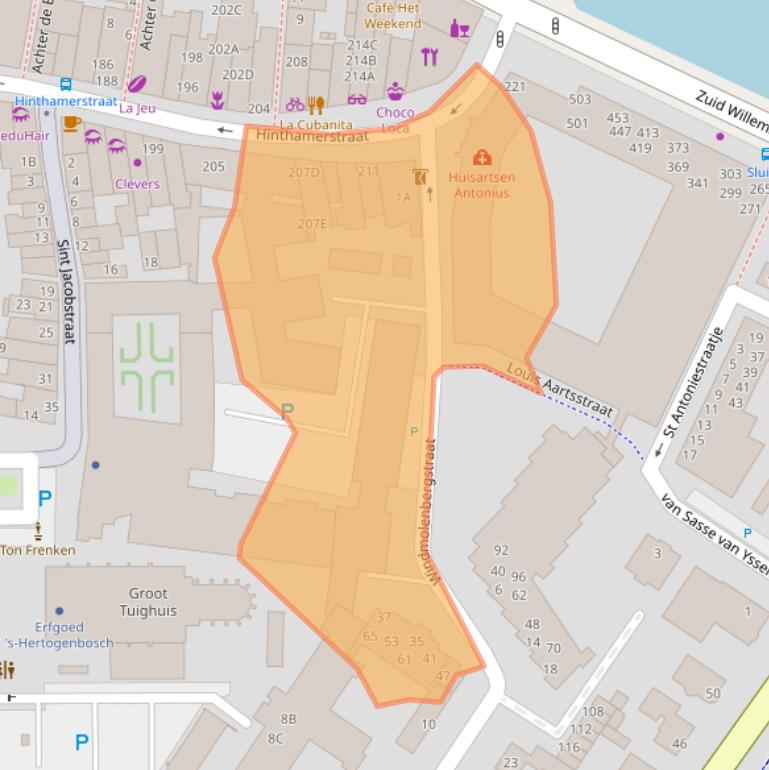 Kaart van postcodegebied 5211MN.