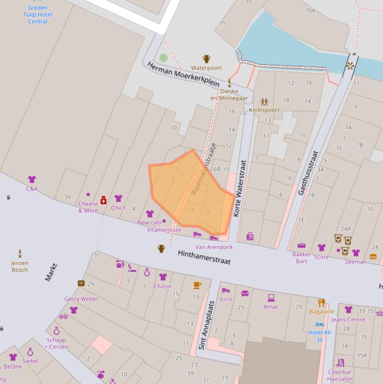 Kaart van postcodegebied 5211NS.