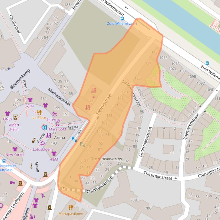 Kaart van postcodegebied 5211RW.