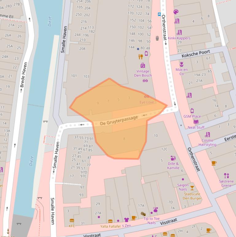 Kaart van postcodegebied 5211TS.