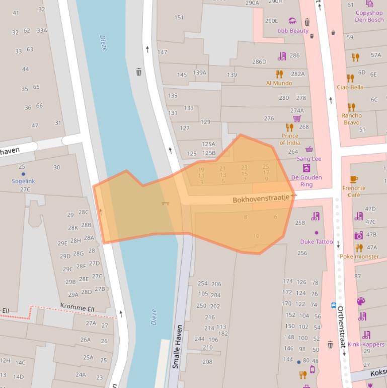 Kaart van postcodegebied 5211TT.