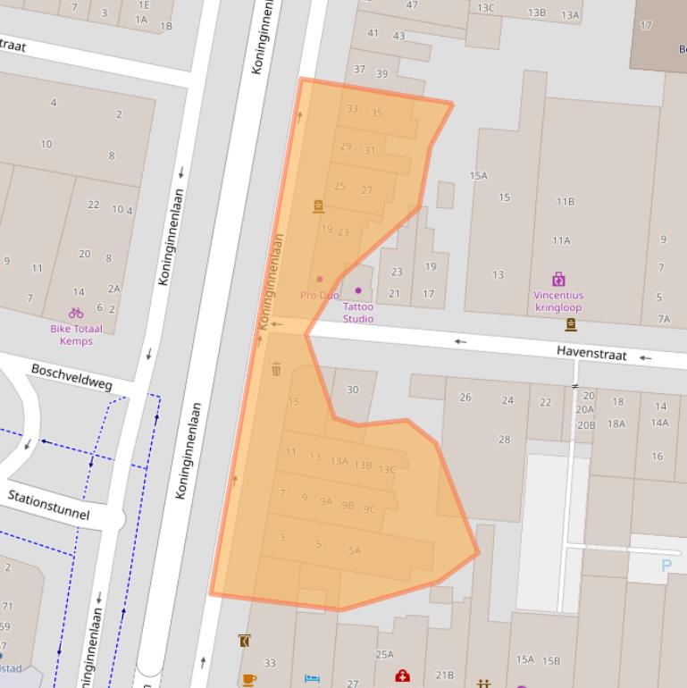 Kaart van postcodegebied 5211WD.