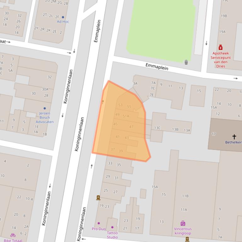 Kaart van postcodegebied 5211WE.