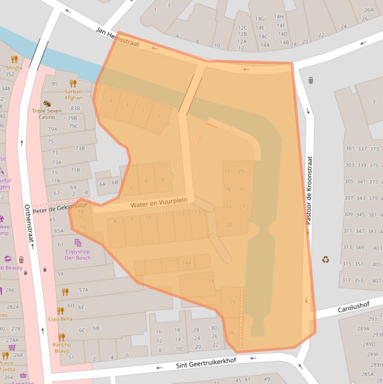 Kaart van postcodegebied 5211WS.