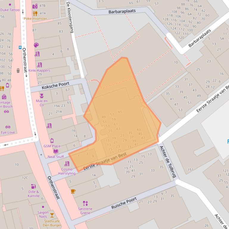 Kaart van postcodegebied 5211XL.