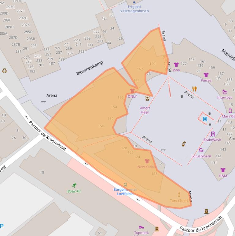 Kaart van postcodegebied 5211XW.