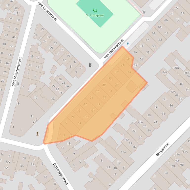 Kaart van postcodegebied 5211ZK.