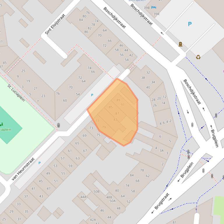 Kaart van postcodegebied 5211ZM.