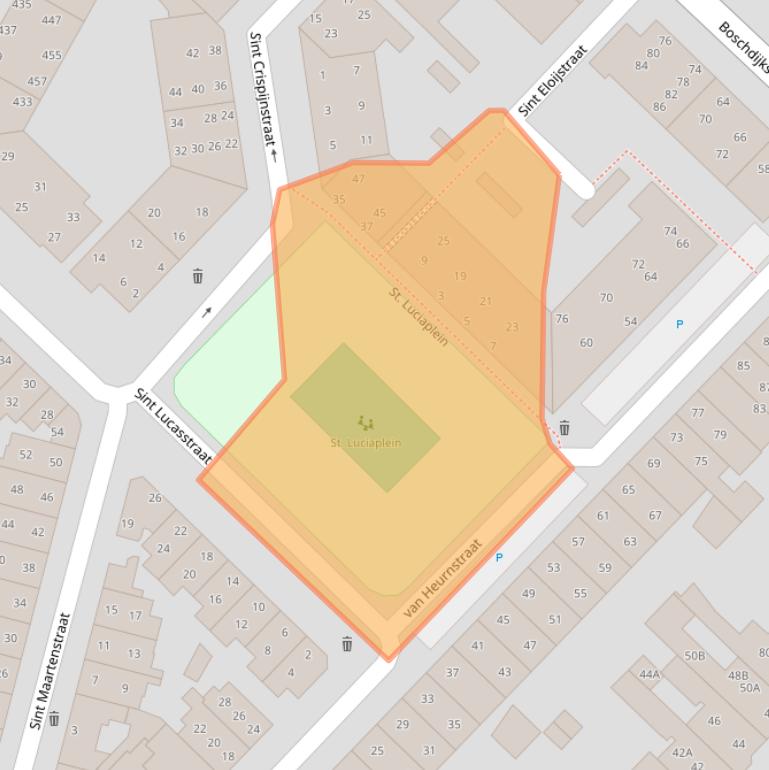 Kaart van postcodegebied 5211ZR.