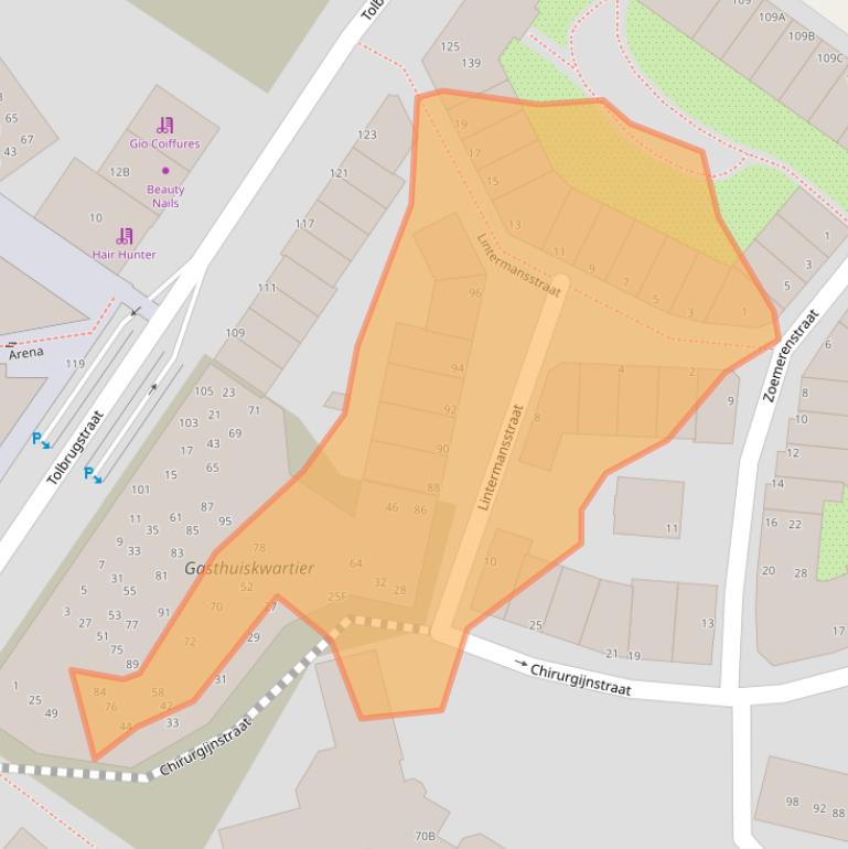 Kaart van postcodegebied 5211ZW.