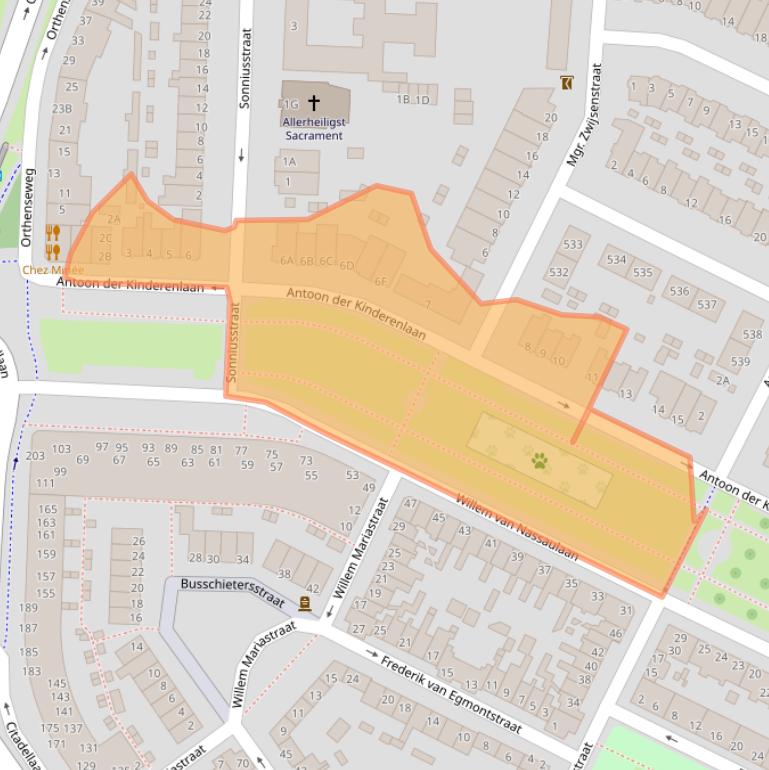 Kaart van postcodegebied 5212AA.
