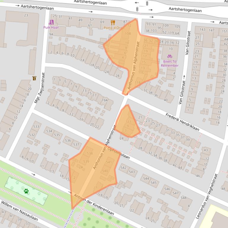 Kaart van postcodegebied 5212AG.