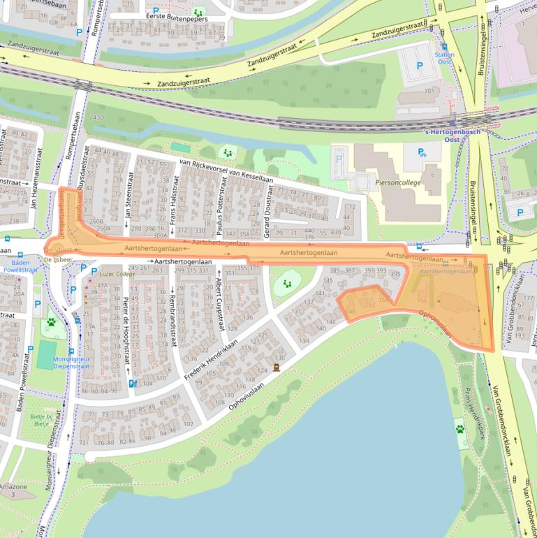 Kaart van postcodegebied 5212AT.