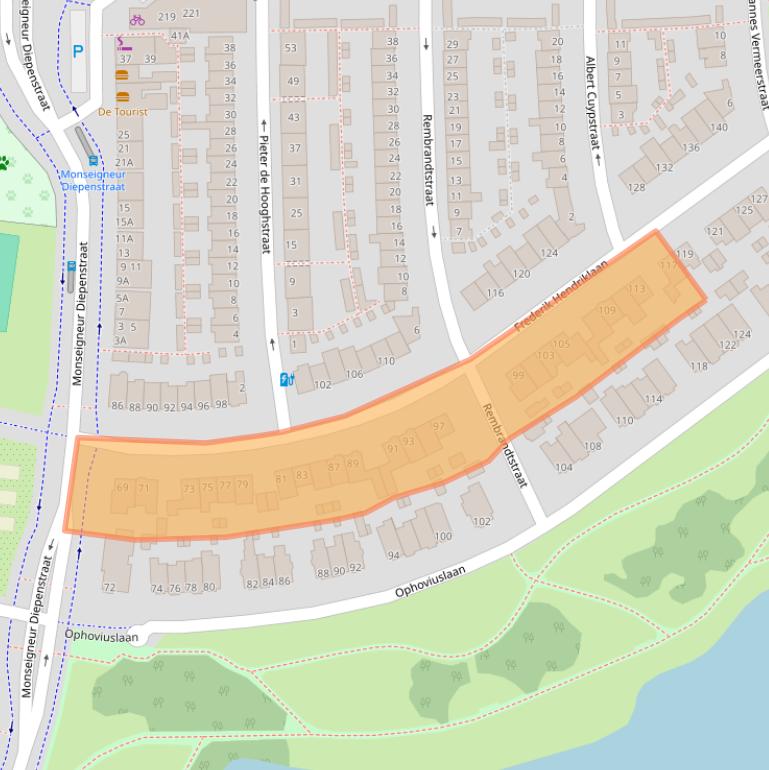 Kaart van postcodegebied 5212BC.
