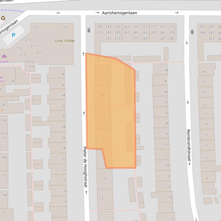 Kaart van postcodegebied 5212BR.