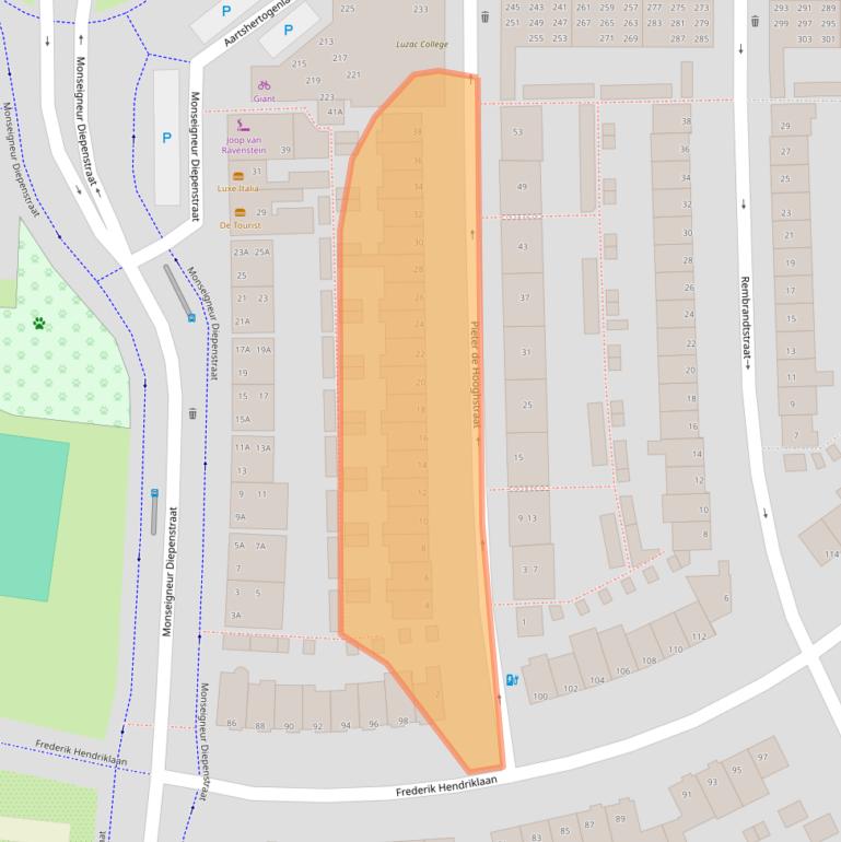 Kaart van postcodegebied 5212BS.