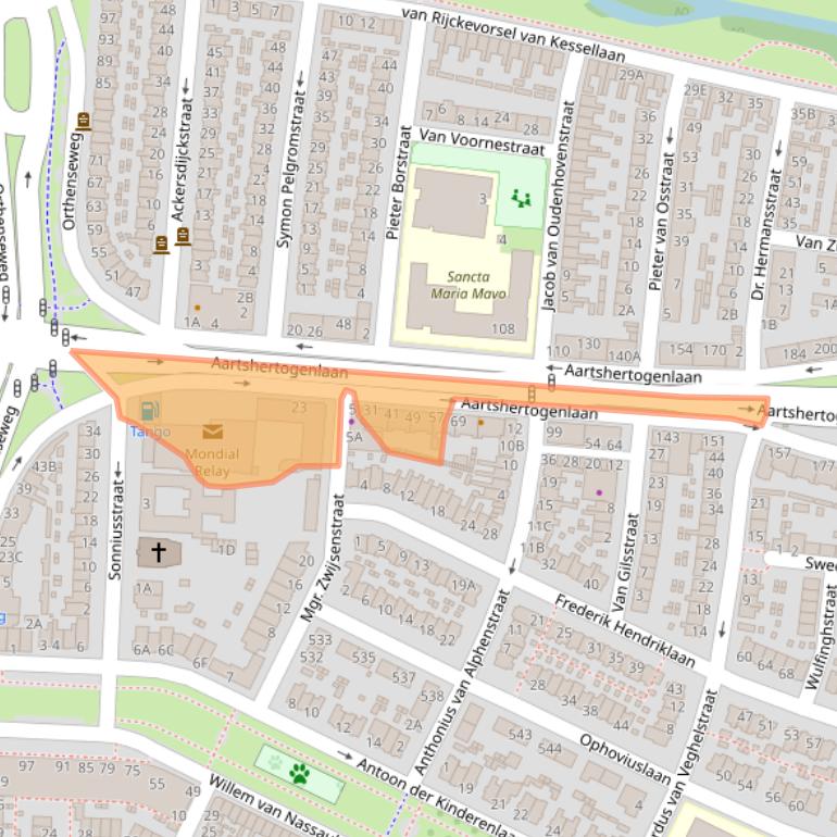 Kaart van postcodegebied 5212CB.