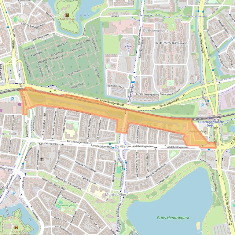 Kaart van postcodegebied 5212CZ.