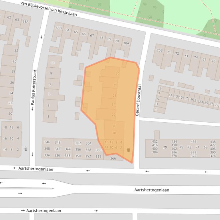 Kaart van postcodegebied 5212EJ.