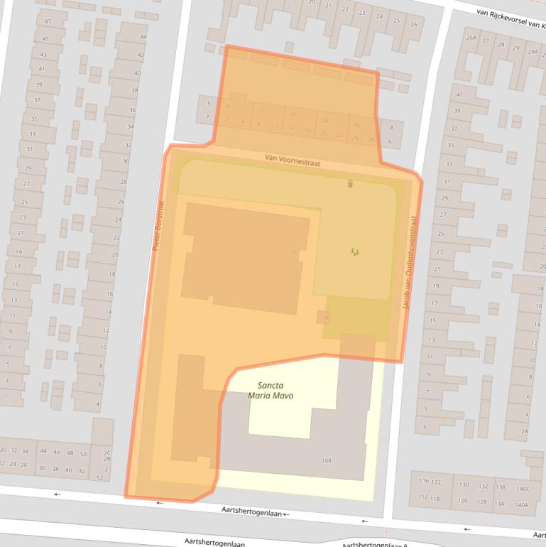 Kaart van postcodegebied 5212GE.