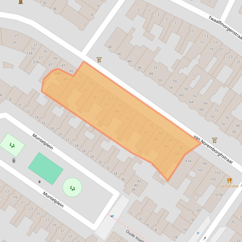 Kaart van postcodegebied 5212NB.