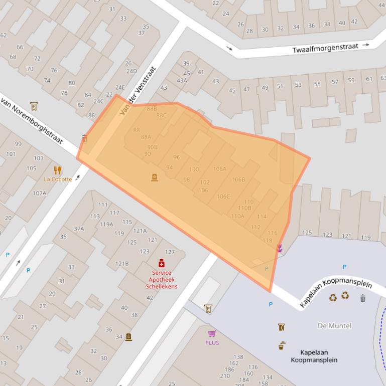 Kaart van postcodegebied 5212NG.