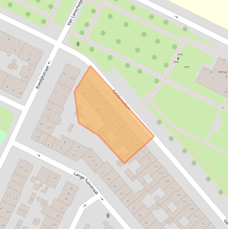 Kaart van postcodegebied 5212RD.