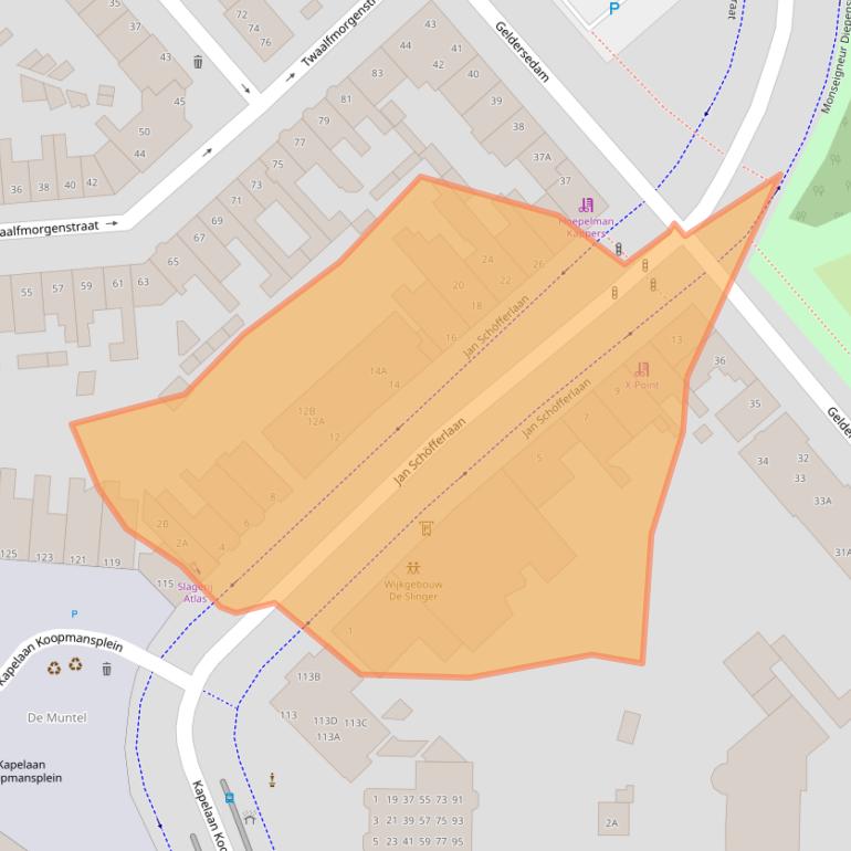 Kaart van postcodegebied 5212RE.