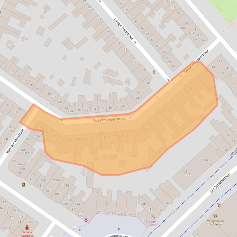 Kaart van postcodegebied 5212SN.