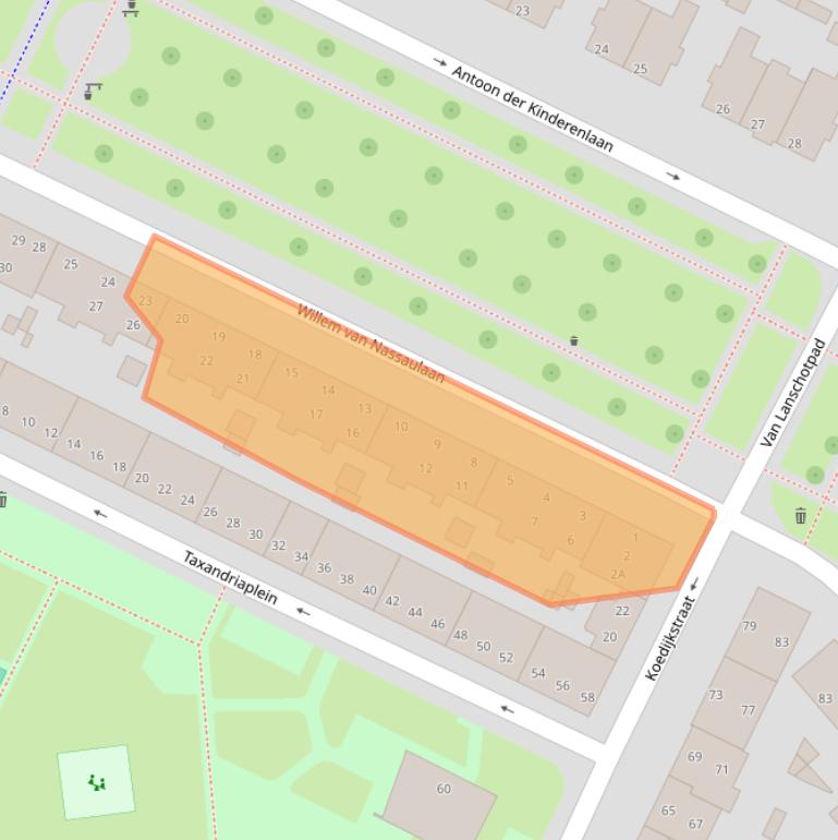 Kaart van postcodegebied 5212TA.