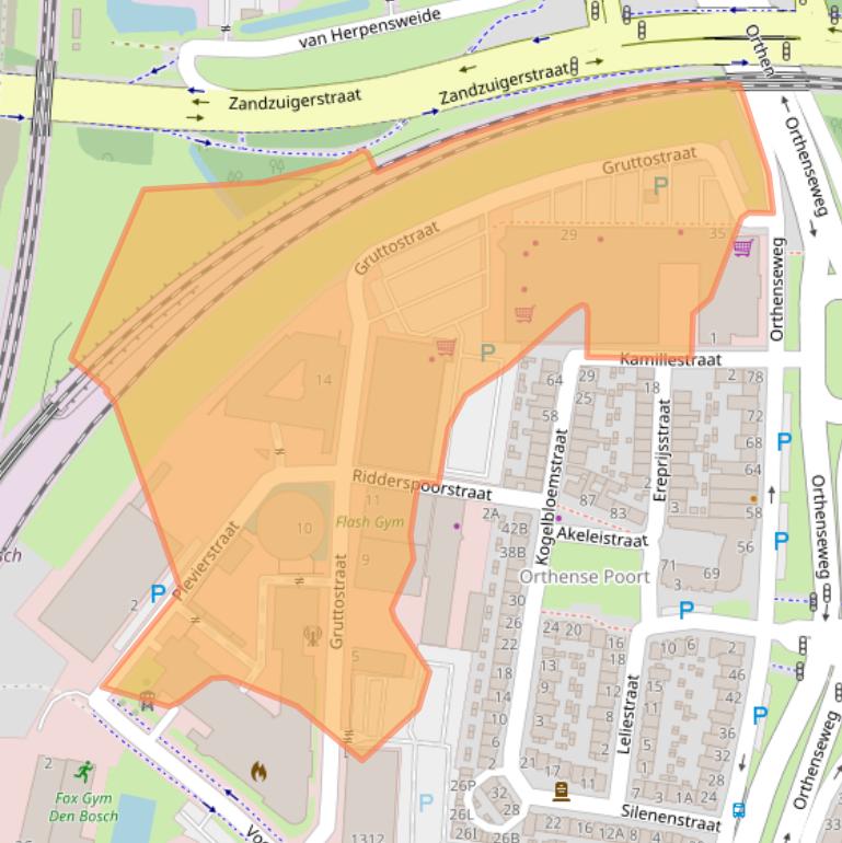 Kaart van postcodegebied 5212VM.