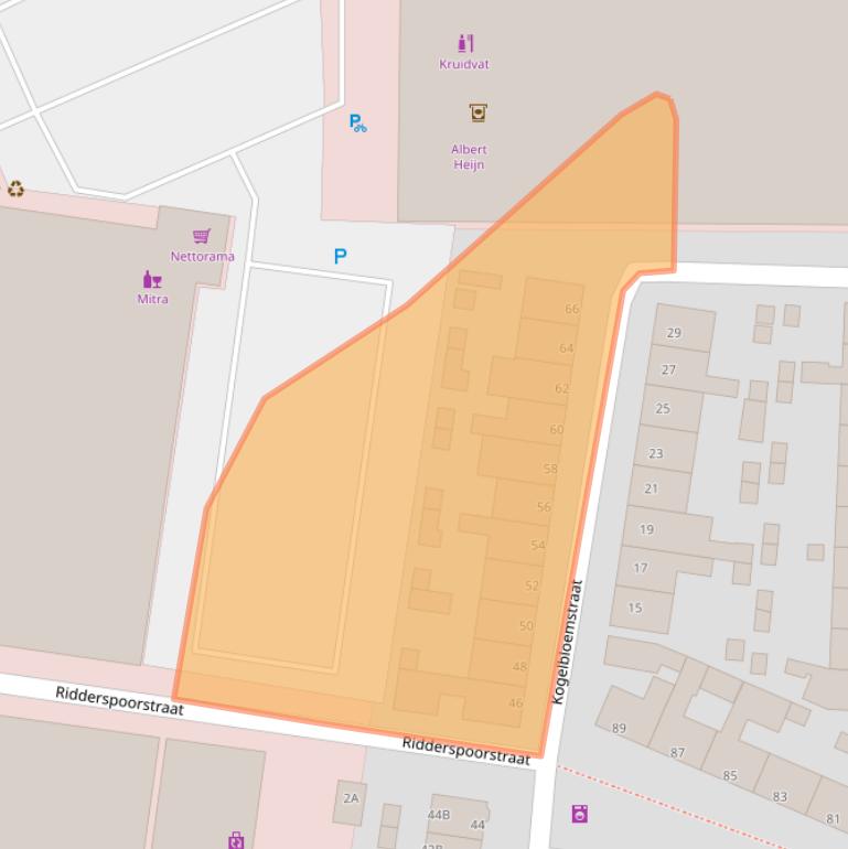 Kaart van postcodegebied 5212XM.