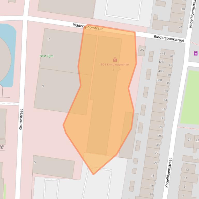 Kaart van postcodegebied 5212XP.