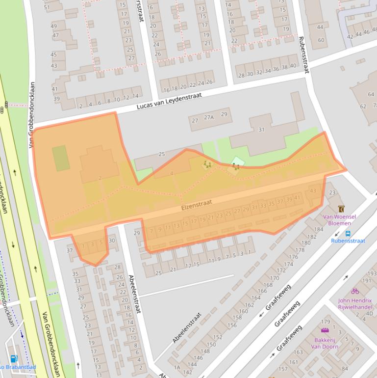 Kaart van postcodegebied 5213AZ.