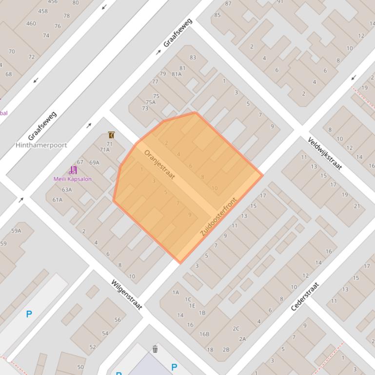 Kaart van postcodegebied 5213CW.