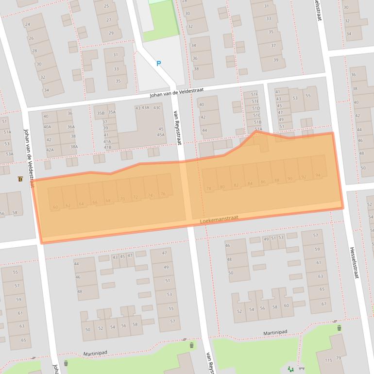 Kaart van postcodegebied 5213HE.