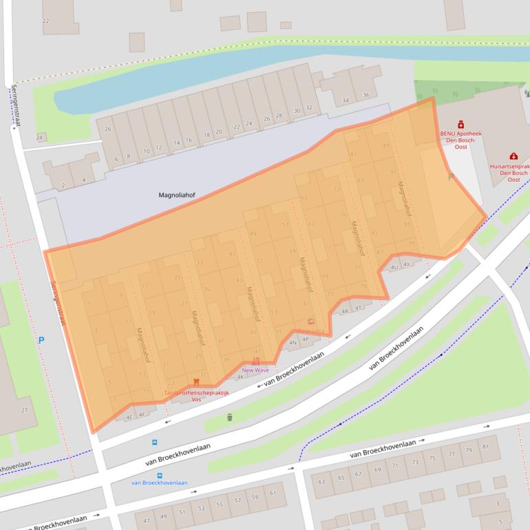 Kaart van postcodegebied 5213HJ.