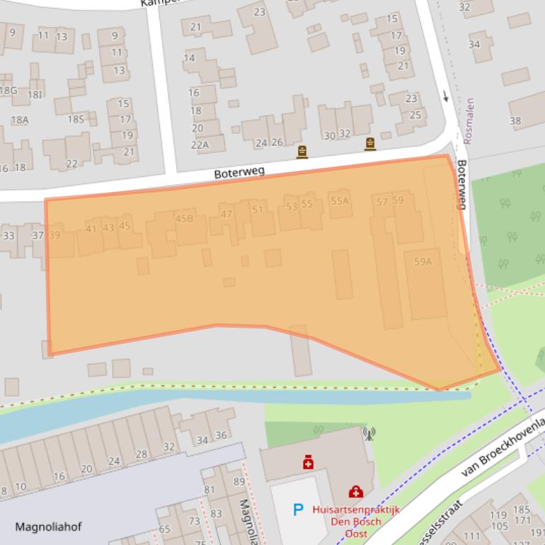 Kaart van postcodegebied 5213HS.