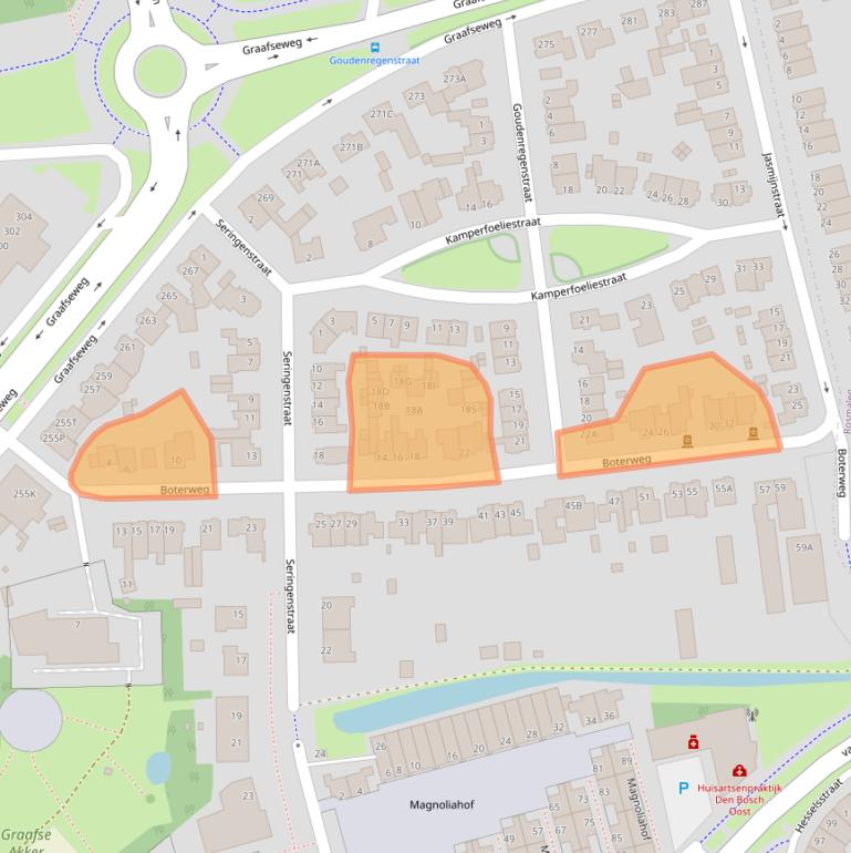 Kaart van postcodegebied 5213HT.