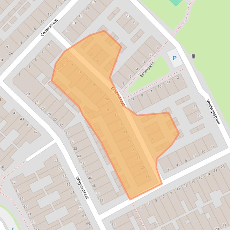 Kaart van postcodegebied 5213TW.