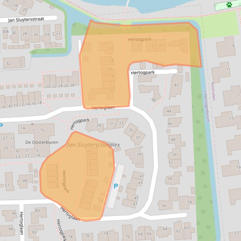 Kaart van postcodegebied 5213XW.
