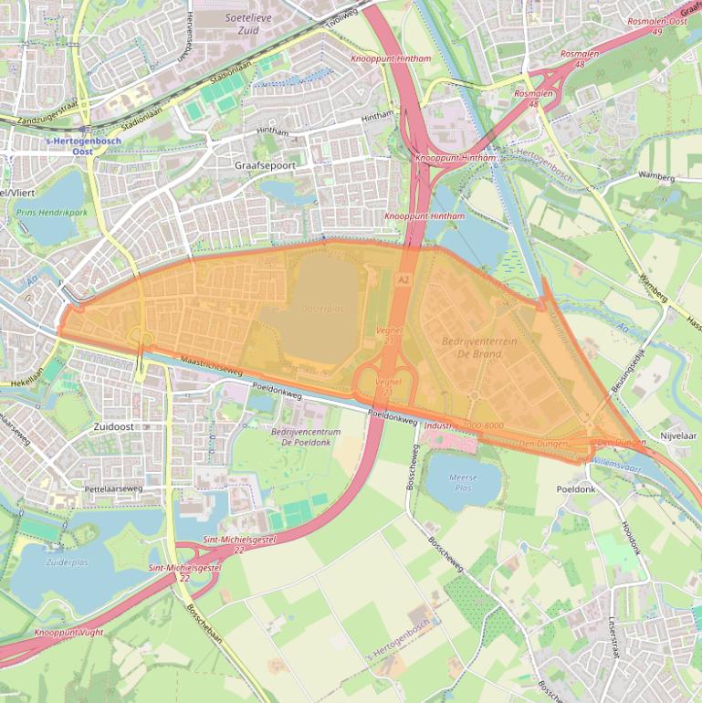 Kaart van postcodegebied 5215.