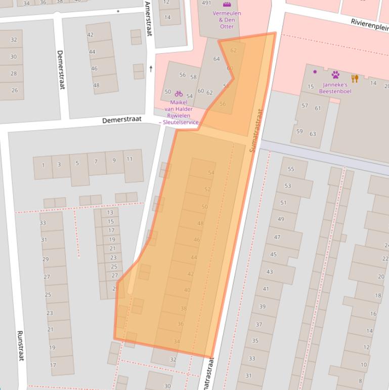 Kaart van postcodegebied 5215BA.