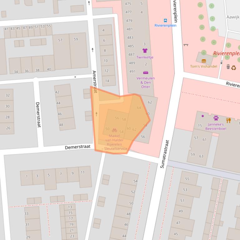 Kaart van postcodegebied 5215BD.