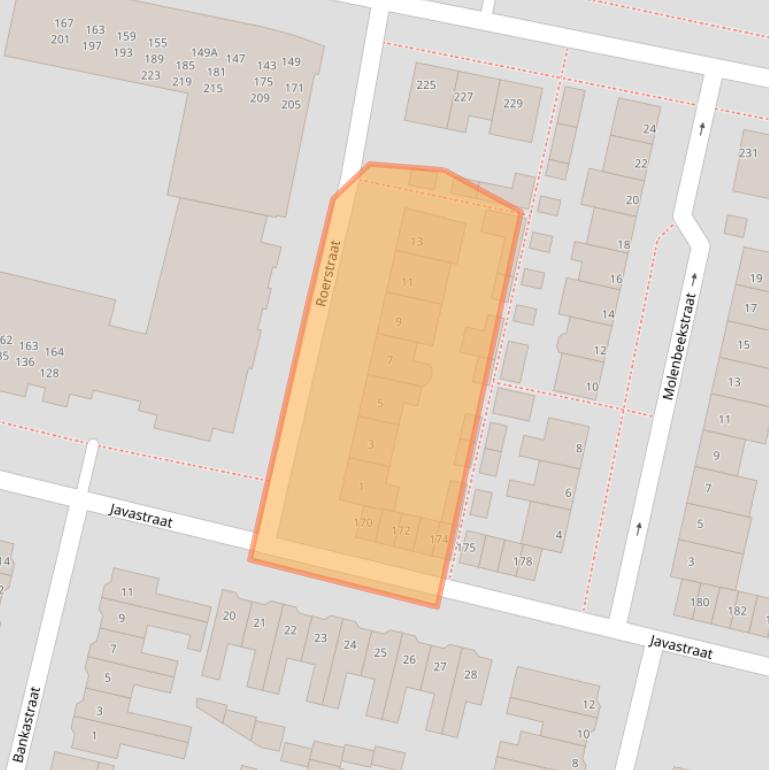 Kaart van postcodegebied 5215BJ.