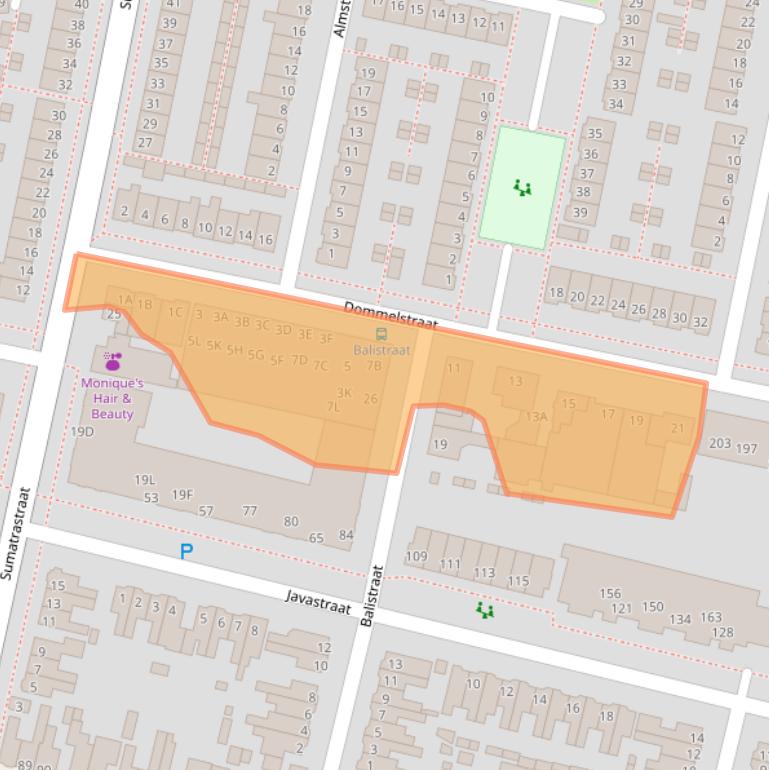 Kaart van postcodegebied 5215BM.