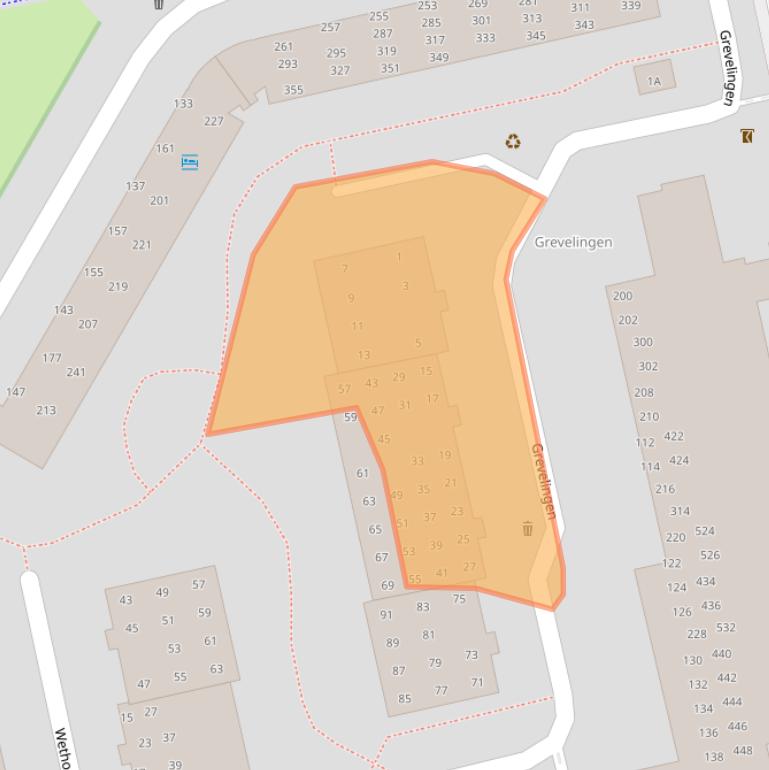 Kaart van postcodegebied 5215DV.