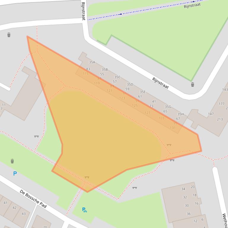 Kaart van postcodegebied 5215EB.